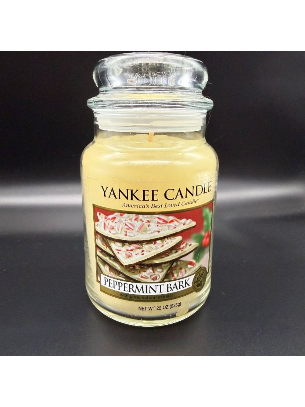Yankee Candle Peppermint Bark Housewarmer Jar Candle 22 Oz Retired New Unused